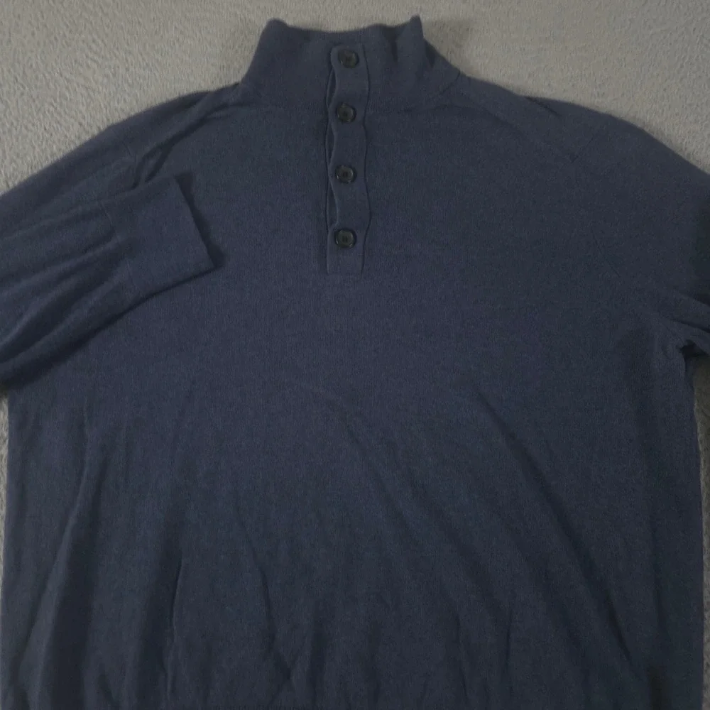 Banana Republic Sweater Mens XL Cotton Cashmere Stand Collar Pullover Henley Top